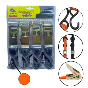 FBG-3401 KIT 4 PÇ CINTA P/AMARRA CARGA CATRACA