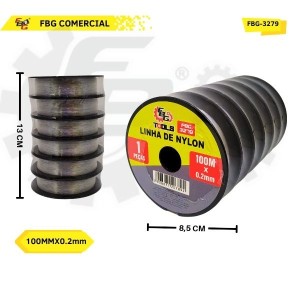 FBG-3279 LINHA DE NYLON C/6 UNID 0,2MMX100M