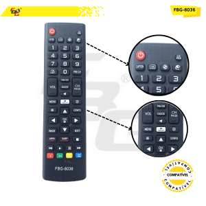 8036 CONTROLE SMART COMPATÍVEL C/  LG/SAMSUNG
