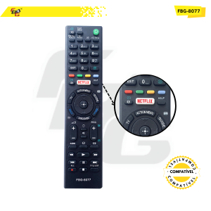 8077 CONTROLE SMART  COMPATÍVEL C/ SONY C/NETFLIX