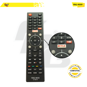 9009 CONTROLE LED SEMP  COMPATÍVEL C/ TOSHIBA NETFLIX E YOUTUBE