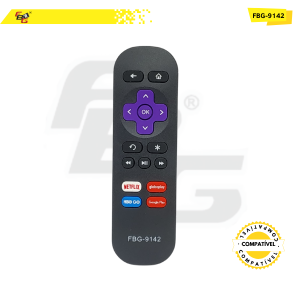 9142 CONTROLE RECEP COMPATÍVEL C/ TVBOX ROKU