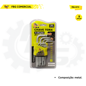 FBG-3372 CHAVE TORX C/ 9 PCS - P